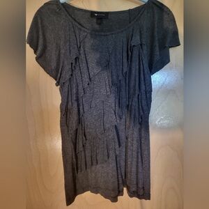 AB Studio Dark gray ruffle tee